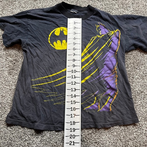Vintage Batman T Shirt 90s DC Comics Black Graphic Tee Men's Large - Picture 2 of 5